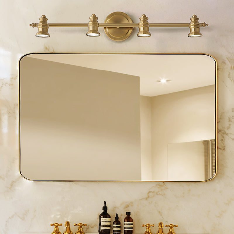 Linear Bathroom Vanity Mirror Light Traditionalism Metal 2/3/4-Bulb Brass Wall Sconce Lighting | Kalsten