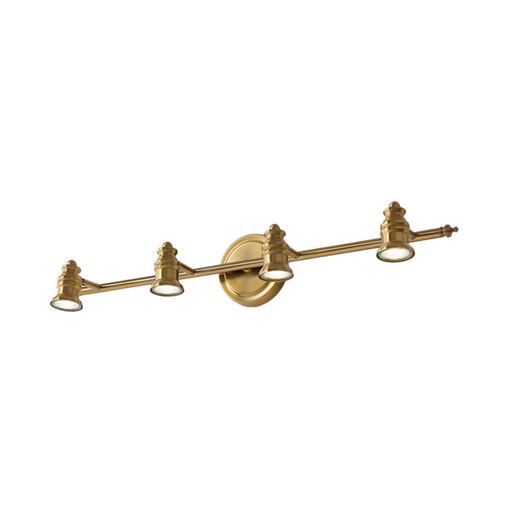 Linear Bathroom Vanity Mirror Light Traditionalism Metal 2/3/4-Bulb Brass Wall Sconce Lighting | Kalsten