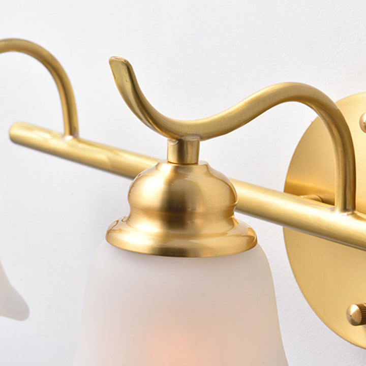 Flower Bathroom Wall Vanity Light Traditionalist Metal 2/3 Bulbs LED Brass Wall Sconce Lighting | Kalsten