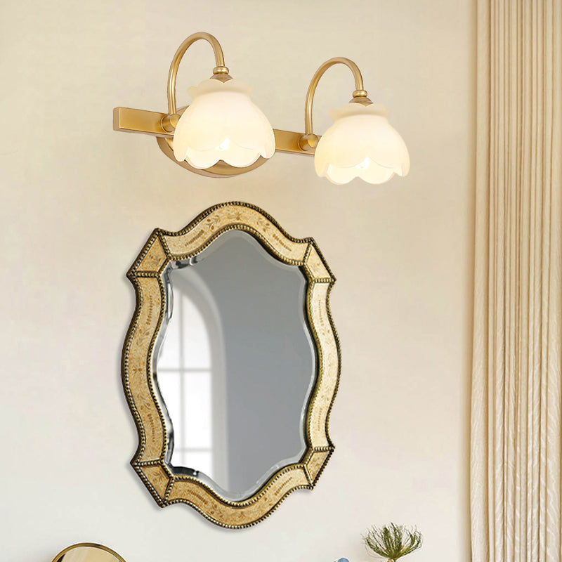 Blossom Bathroom Vanity Mirror Light Traditional Metal LED 2/3/4 Heads Brass Wall Mounted Lamp | Kalsten