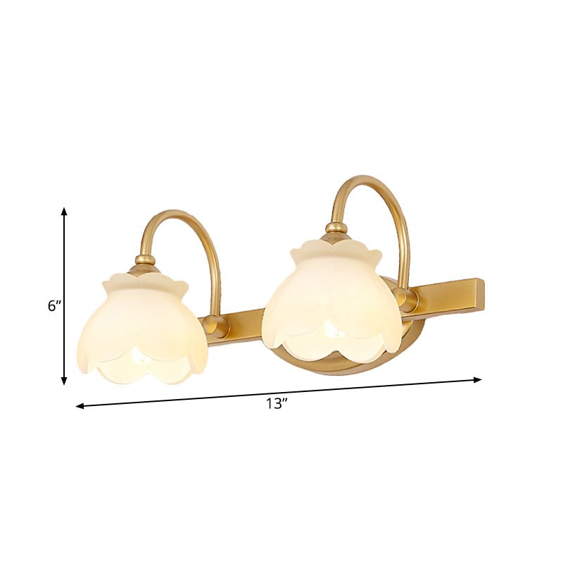 Blossom Bathroom Vanity Mirror Light Traditional Metal LED 2/3/4 Heads Brass Wall Mounted Lamp | Kalsten
