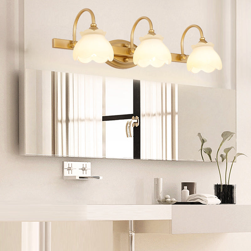 Blossom Bathroom Vanity Mirror Light Traditional Metal LED 2/3/4 Heads Brass Wall Mounted Lamp | Kalsten