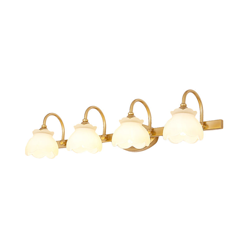 Blossom Bathroom Vanity Mirror Light Traditional Metal LED 2/3/4 Heads Brass Wall Mounted Lamp | Kalsten