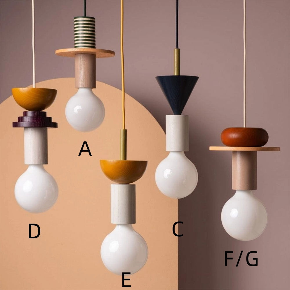 Design Colored Wood Blocks Pendant Light | Kalsten