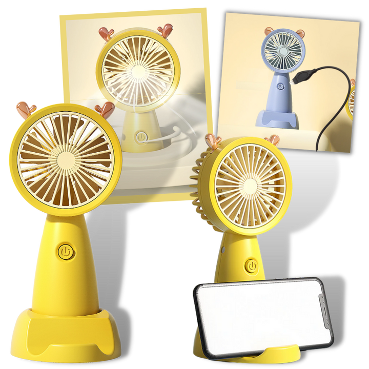Mini USB Fan With Phone Holder -