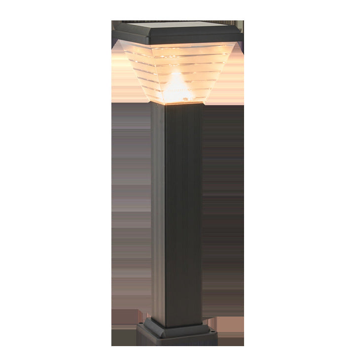 Modern Minimalist Square Cylinder Solar Waterproof ABS PC LED Outdoor Light For Garden | Kalsten