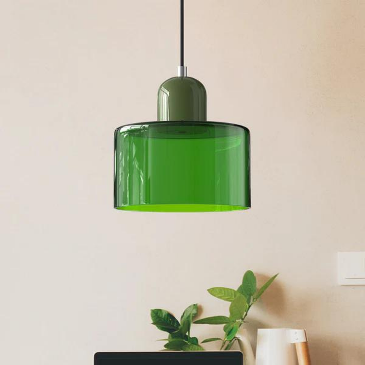 Glass pendant light – Elegant cylindrical pendant light for cozy living spaces | Kalsten
