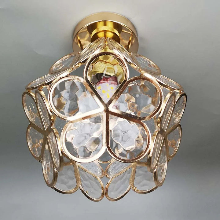 Artistic Glass Ceiling Lamp with Floral Pattern - FlowerHall | Kalsten