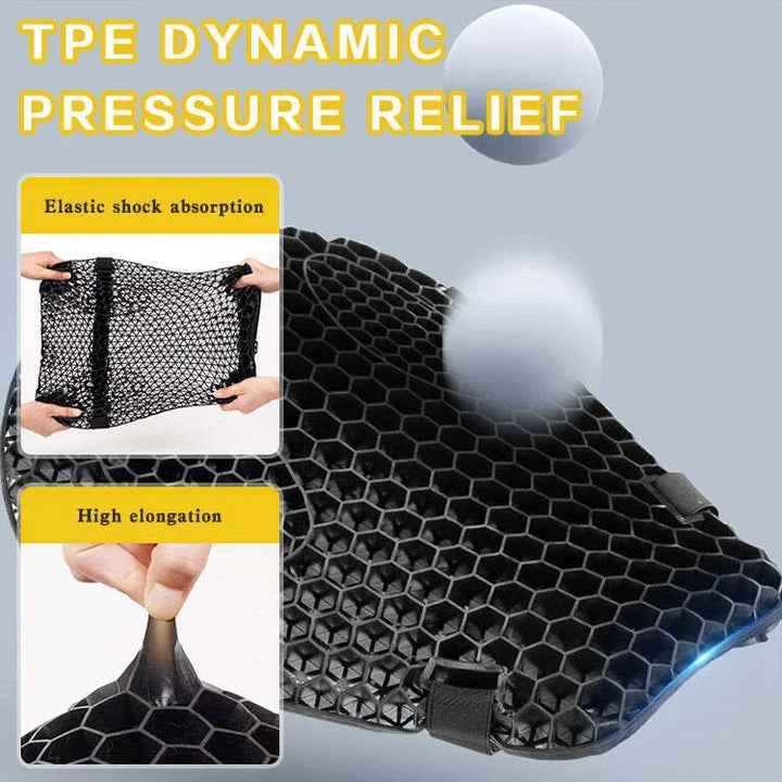 Kalsten | HoneyRide – 3D Honeycomb Shock-Relief Motorcycle Seat Cushion