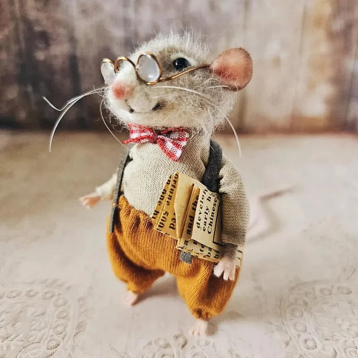 Kalsten | Handmade felt mouse | Christmas decoration & gift idea | Needle felted from wool & fabric | Sustainable