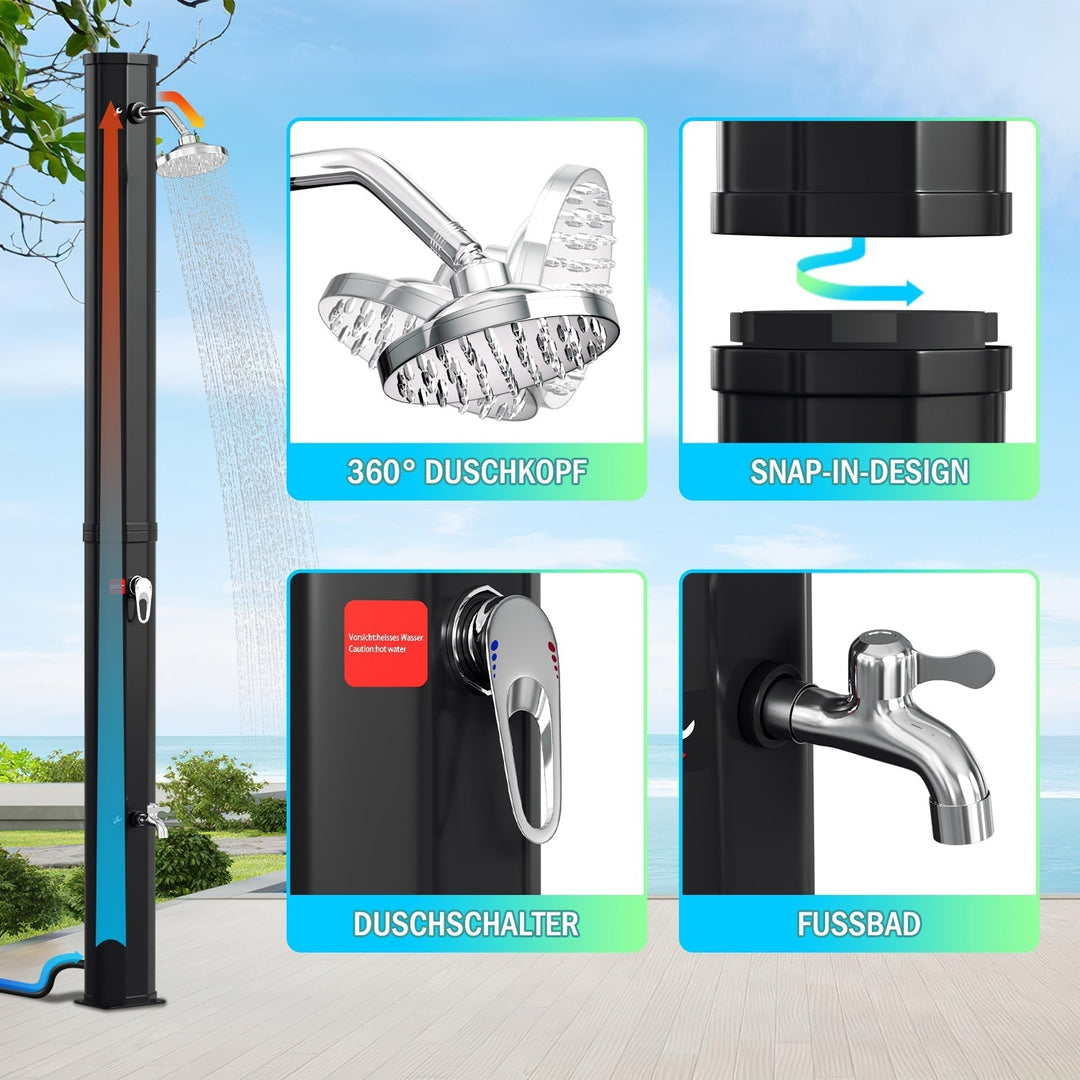Solar shower 35L garden shower incl. protective cover | Kalsten