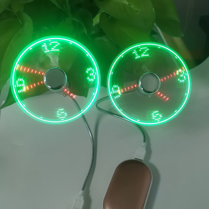 USB Desk Fan with LED Clock Display | Kalsten