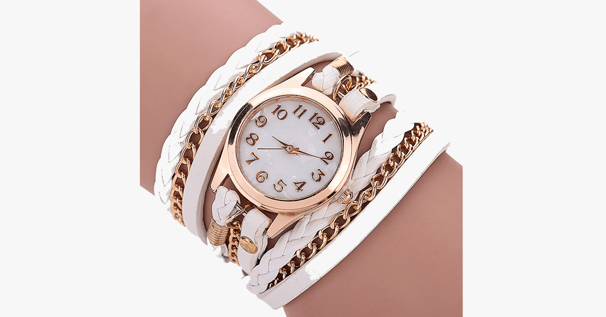 Skanto Skanto | Gold Dial Quartz Watch with Funky Wrap - Designed to Elevate Your Casual Look