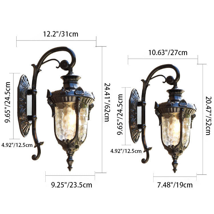 Traditional European Cylinder Lantern Aluminum Glass 1-Light Outdoor Wall Sconce Lamp For Outdoor Patio | Kalsten