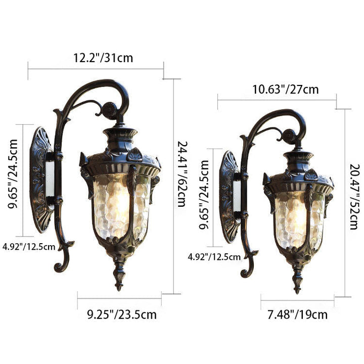 Traditional European Cylinder Lantern Aluminum Glass 1-Light Outdoor Wall Sconce Lamp For Outdoor Patio | Kalsten