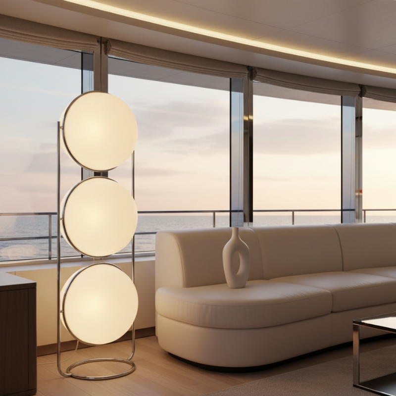 Orbis Chrome-Frame Floor Lamp