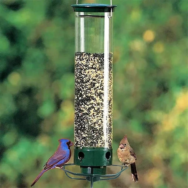 Kalsten | Squirrel-Proof Bird Feeder | Spinning Tube Feeder with 4 Ports & 5 lb Seed Capacity