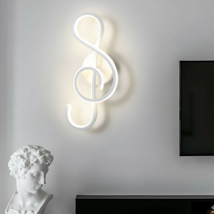 Musical Note LED Wall Sconce – Modern Artistic Music Decor Wall Lamp (Black/White) | Kalsten