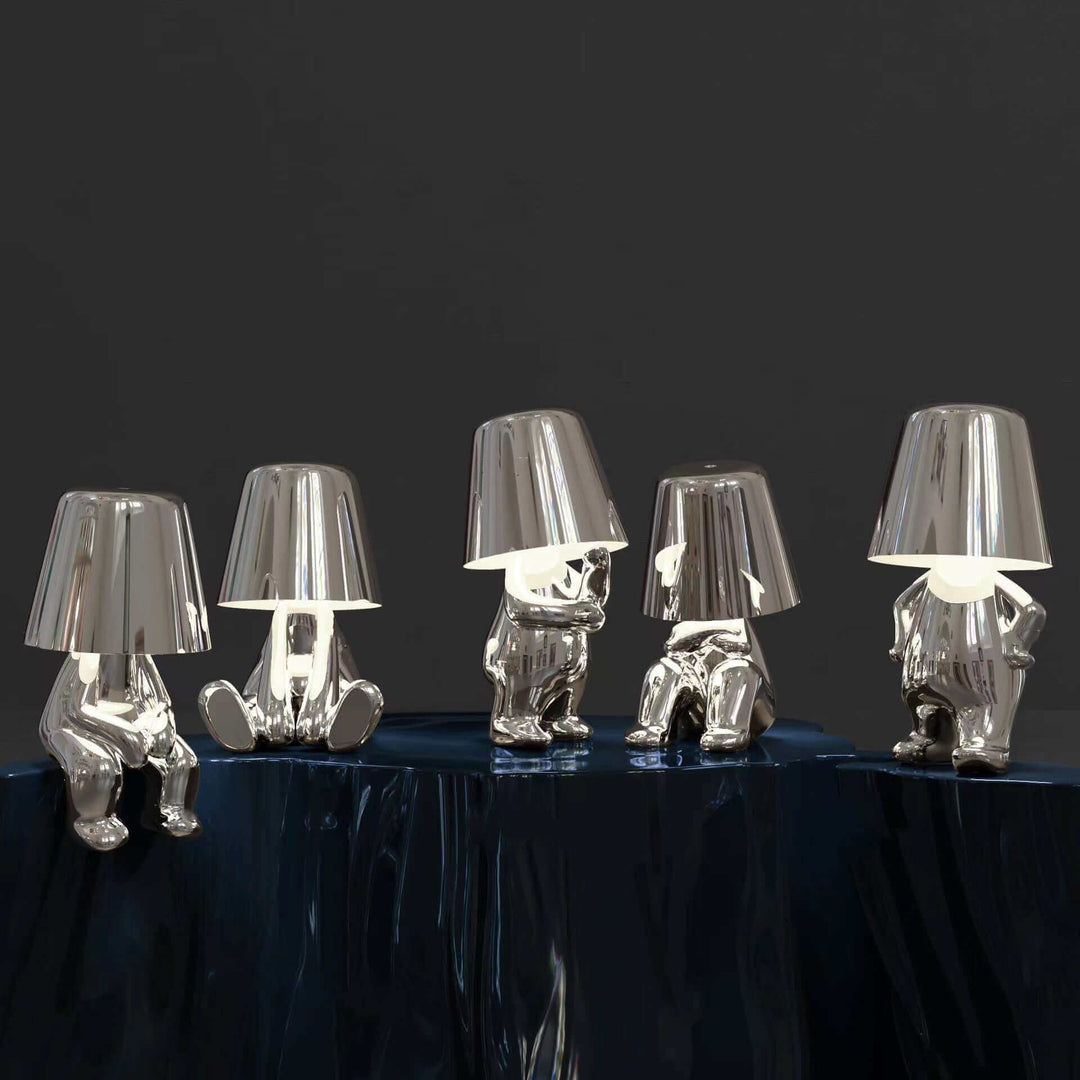 Thinker Small Gold Statue Desk Lamp USB Charging Decorative Table Lamp Touch Atmosphere | Kalsten