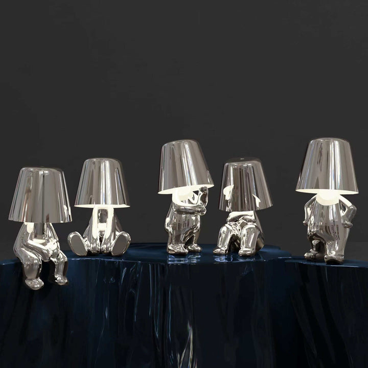 Thinker Small Gold Statue Desk Lamp USB Charging Decorative Table Lamp Touch Atmosphere | Kalsten