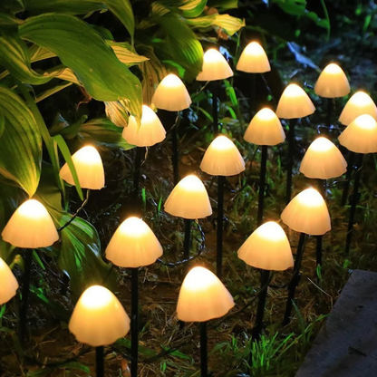 MushroomGlow Solar String Lights