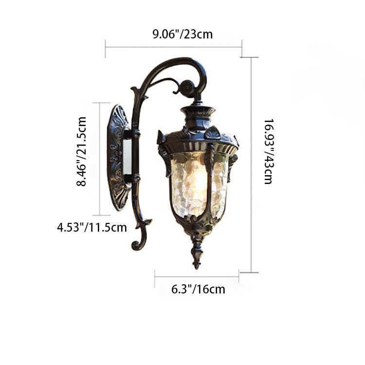 Traditional European Cylinder Lantern Aluminum Glass 1-Light Outdoor Wall Sconce Lamp For Outdoor Patio | Kalsten