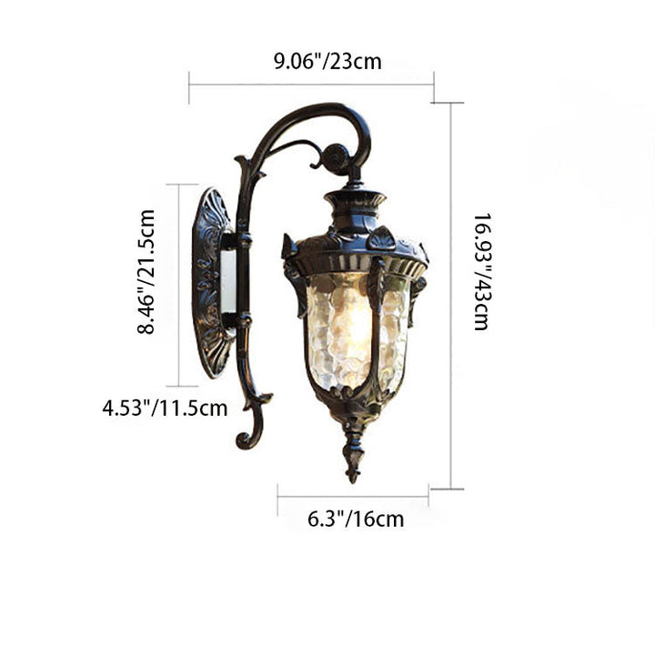 Traditional European Cylinder Lantern Aluminum Glass 1-Light Outdoor Wall Sconce Lamp For Outdoor Patio | Kalsten