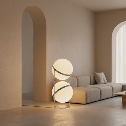 Orbis Luna Chrome-Frame Floor Lamp