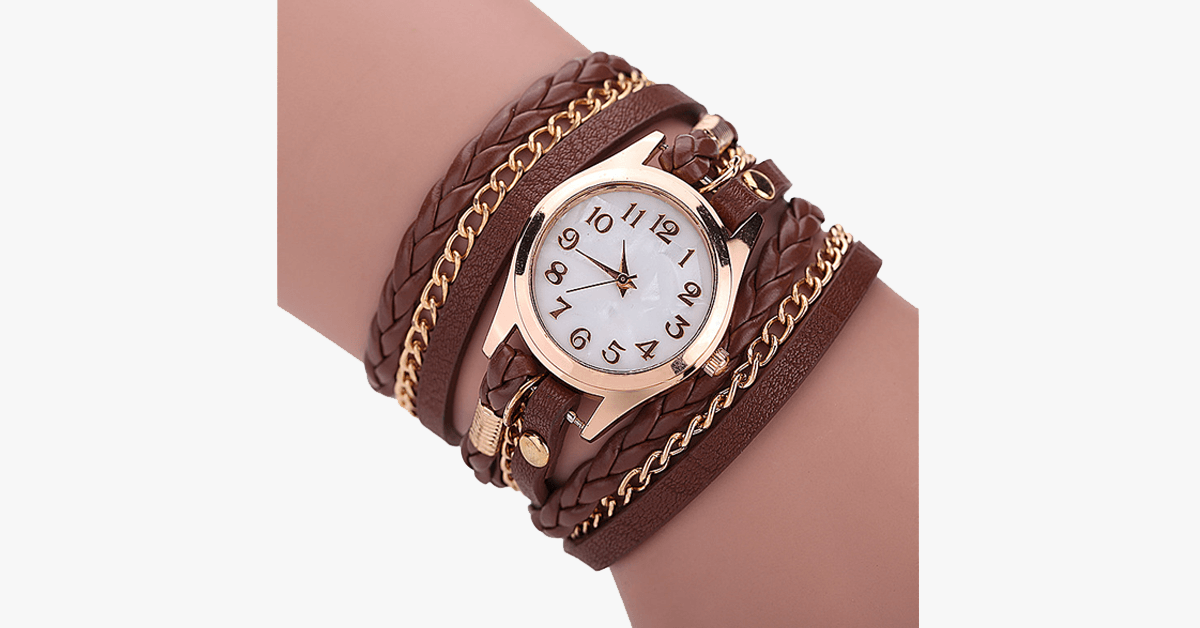 Skanto Skanto | Gold Dial Quartz Watch with Funky Wrap - Designed to Elevate Your Casual Look