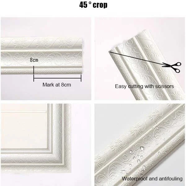 3D-wall trim - self-adhesive, environmentally protective 3D-wall trim with environmental protection