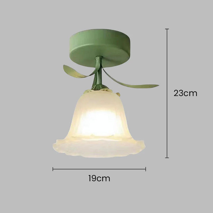 Kalsten | Ceiling Light with Floral Glass Shade Design