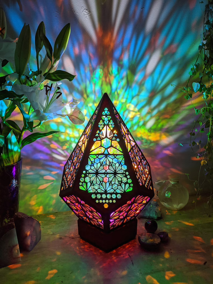 Glass-in-Block Style LED Table Lamp - LumiAura | Kalsten