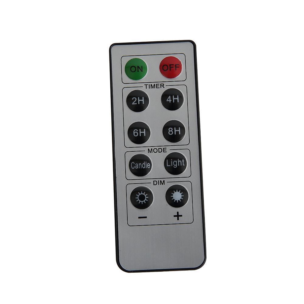 LED Candle in Glass with Moving Flame and Remote Control - Gold - 3 Pieces | Kalsten