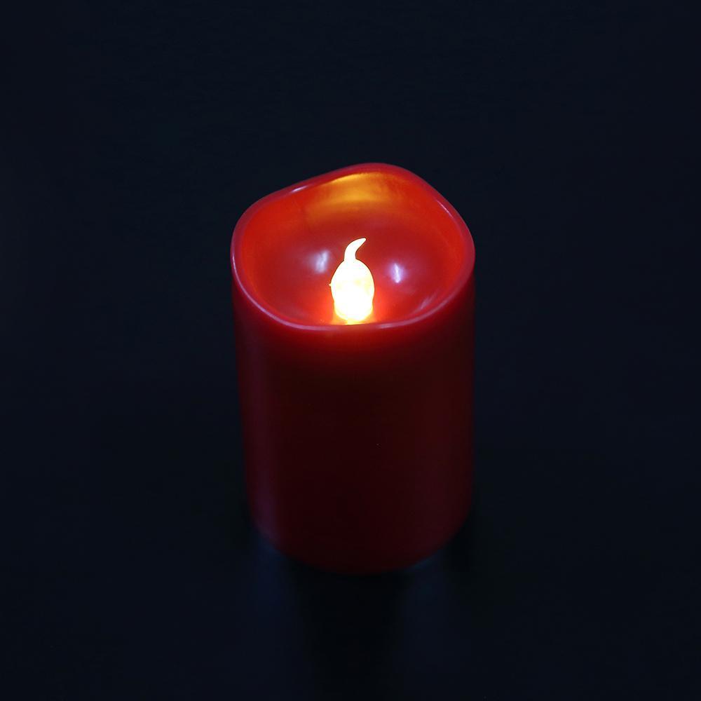 LED candles made of plastic 6 pcs. in red (5.0 x 7.4 cm.) | Kalsten