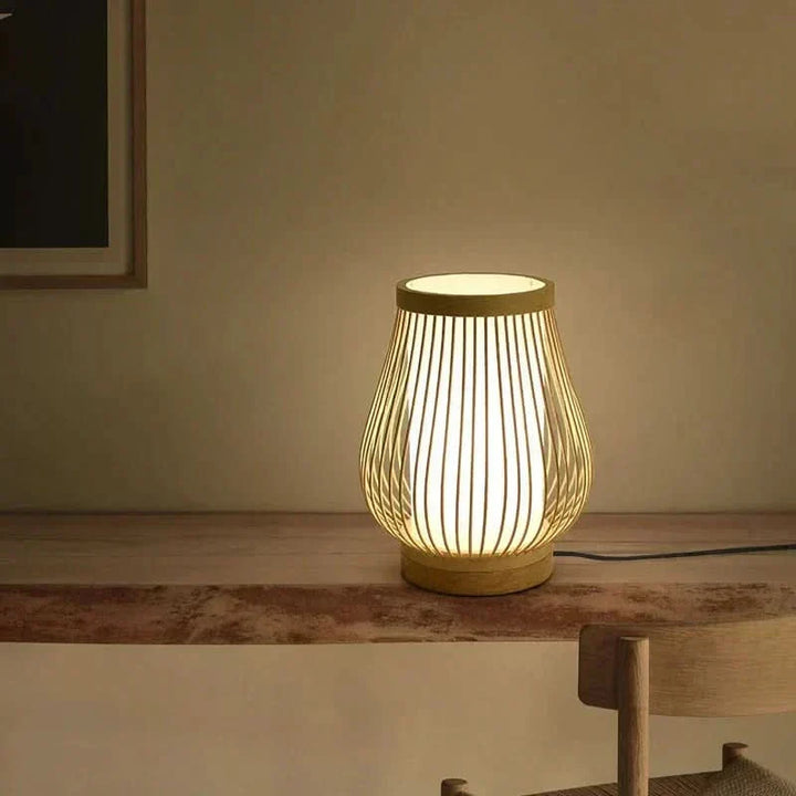 Japanese Bamboo Table Lamp with Warm Light | Kalsten