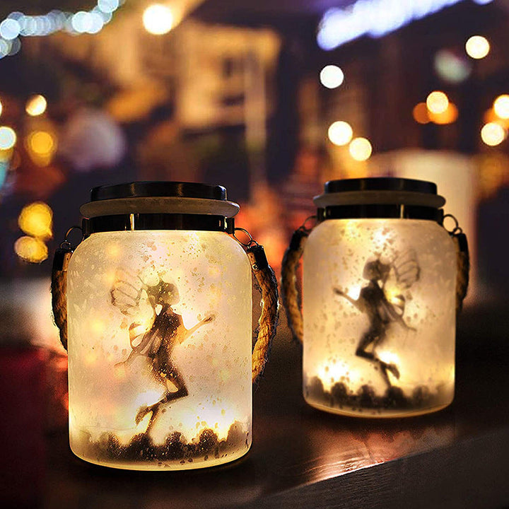Solar Creative Fairy Frosted Glass Jar LED Outdoor Light | Kalsten