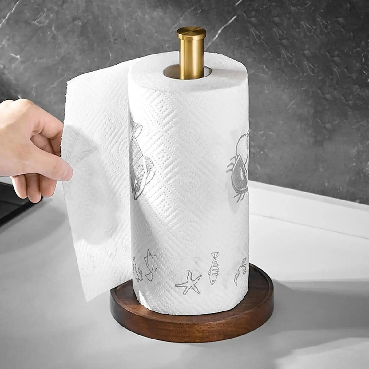 Karnz | Marble Kitchen Roll Holder – golden details for exceptional style