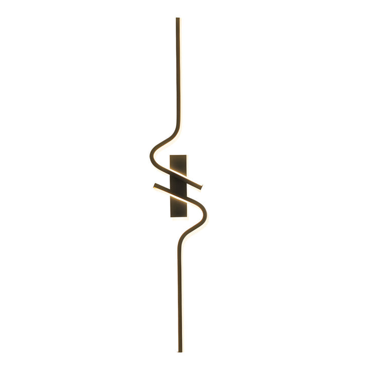 Minimalist Long Wave Aluminum Black Decorative LED Wall Lamp | Kalsten