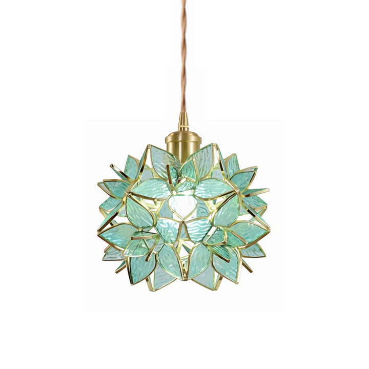 Glass Gardenia Petals Romantic Warm LED French Style Pendant Lights Fixture | Kalsten