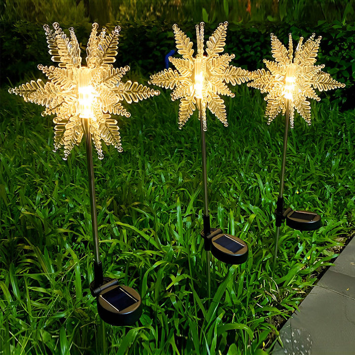 2PCS Creative Snowflakes Decor Waterproof LED Solar Powered Lawn Light | Kalsten