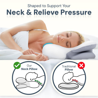 Skanto | Ergonomic Cervical Pillow | Memory Foam, Neck Support & Ideal for Peaceful Sleep