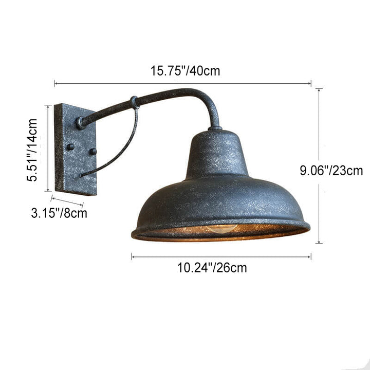 Vintage Iron Barn Waterproof Outdoor 1-Light Wall Sconce Lamp | Kalsten