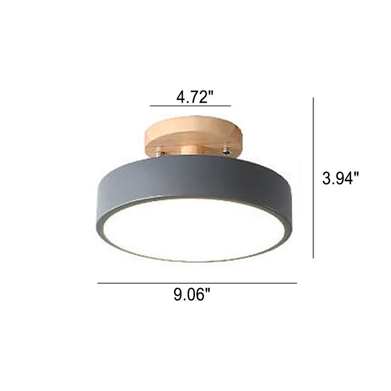 LED Round Ceiling Lamp – Nordic Semi-Flush Design