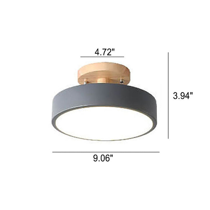 LED Round Ceiling Lamp – Nordic Semi-Flush Design