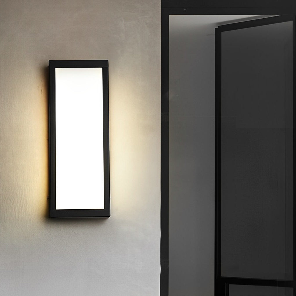 Rectangular LED Waterproof Black Modern Outdoor Exterior Light Wall Lamp | Kalsten