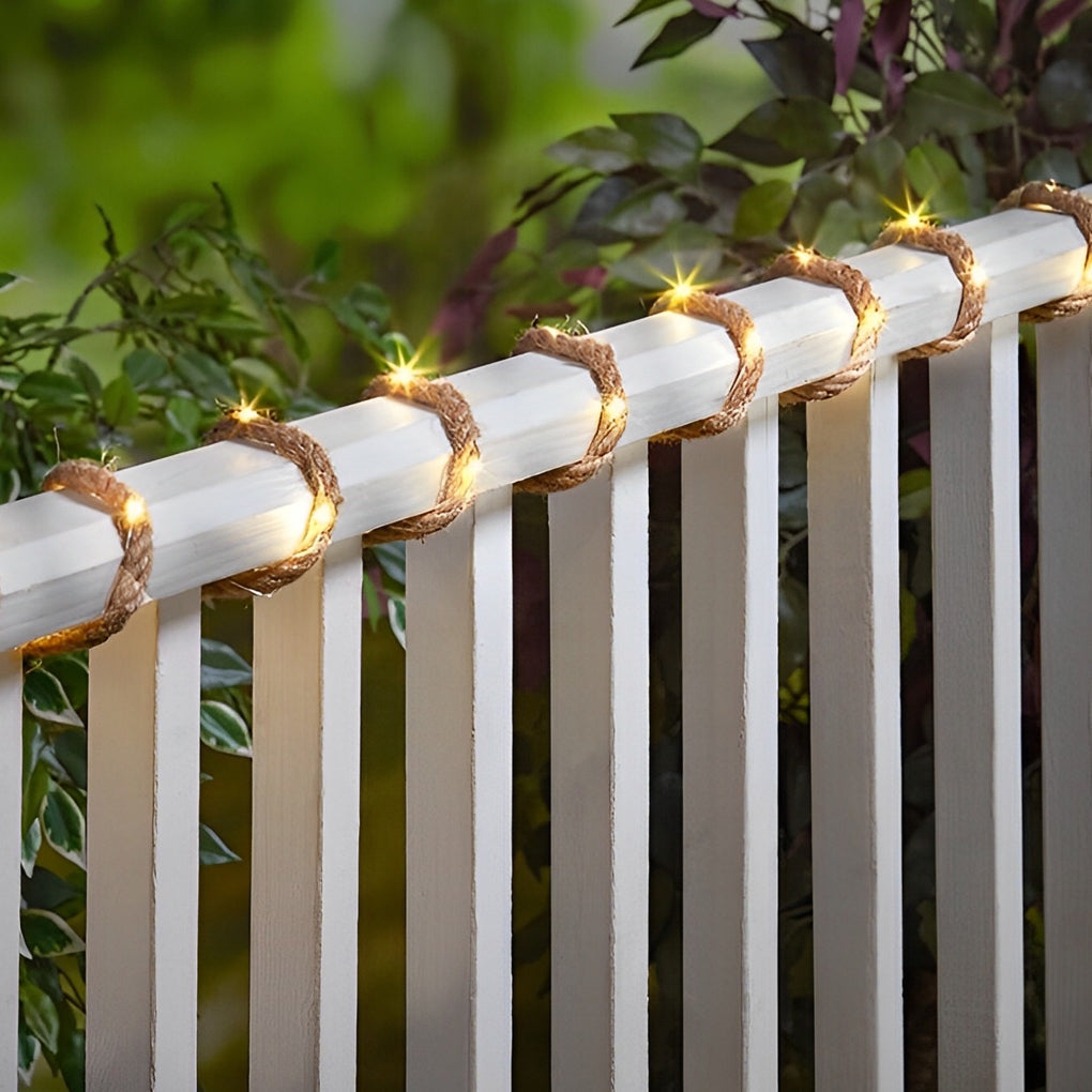 100/200 Lights Hemp Rope Decor Battery-Operated Solar LED String Lights | Kalsten