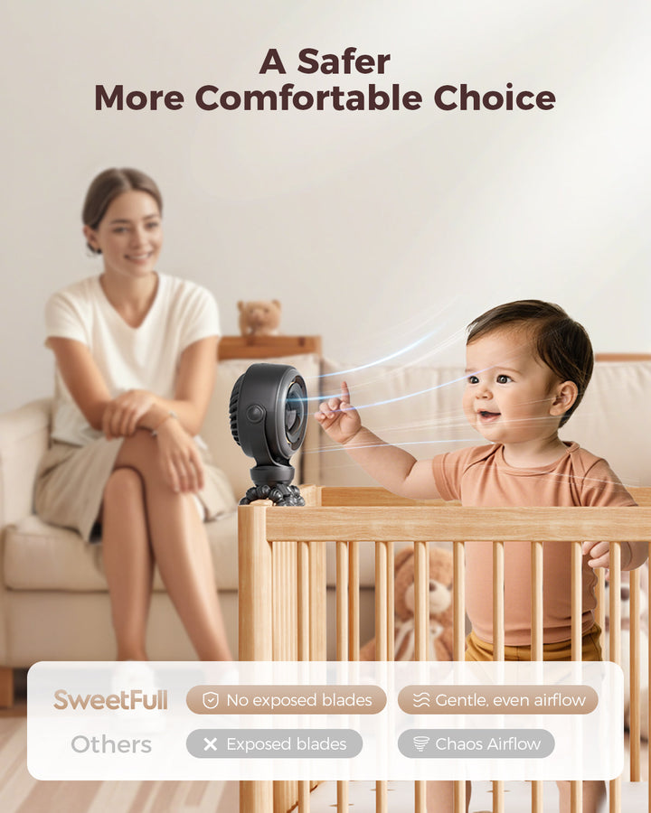 Baby Stroller Fan - 4000mAh Rechargeable 4-Speed | Kalsten