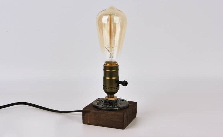 Vintage Industrial Iron Light Bulb 1-Light Table Lamp | Kalsten