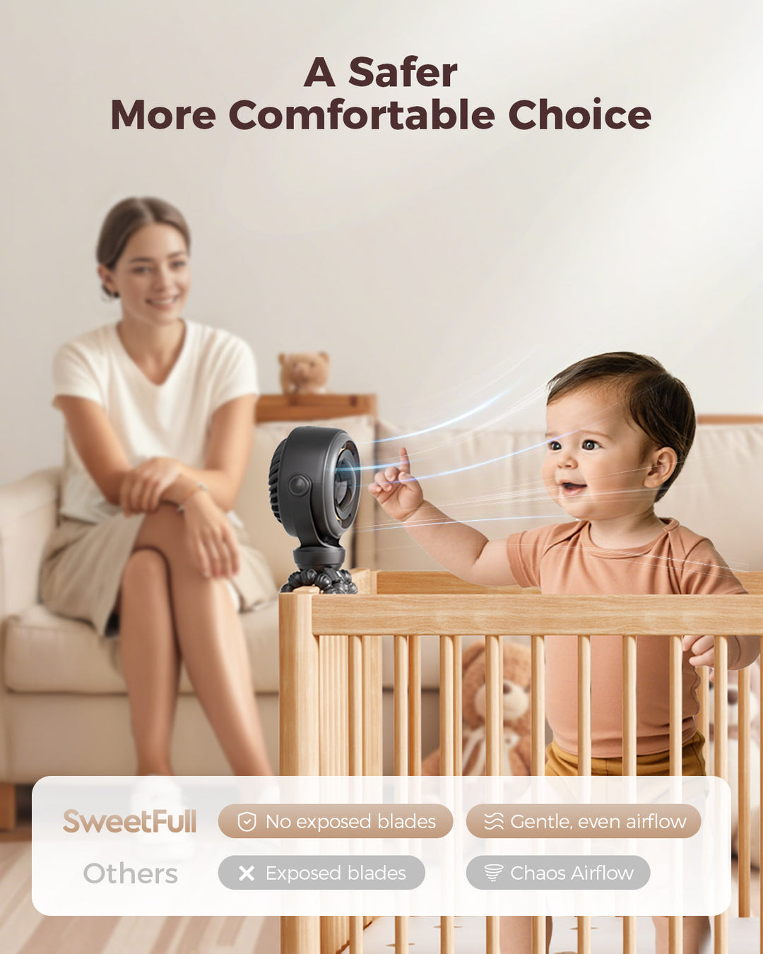 Bladeless Stroller Fan - 3-in-1 Wrappable Portable Fan | Kalsten