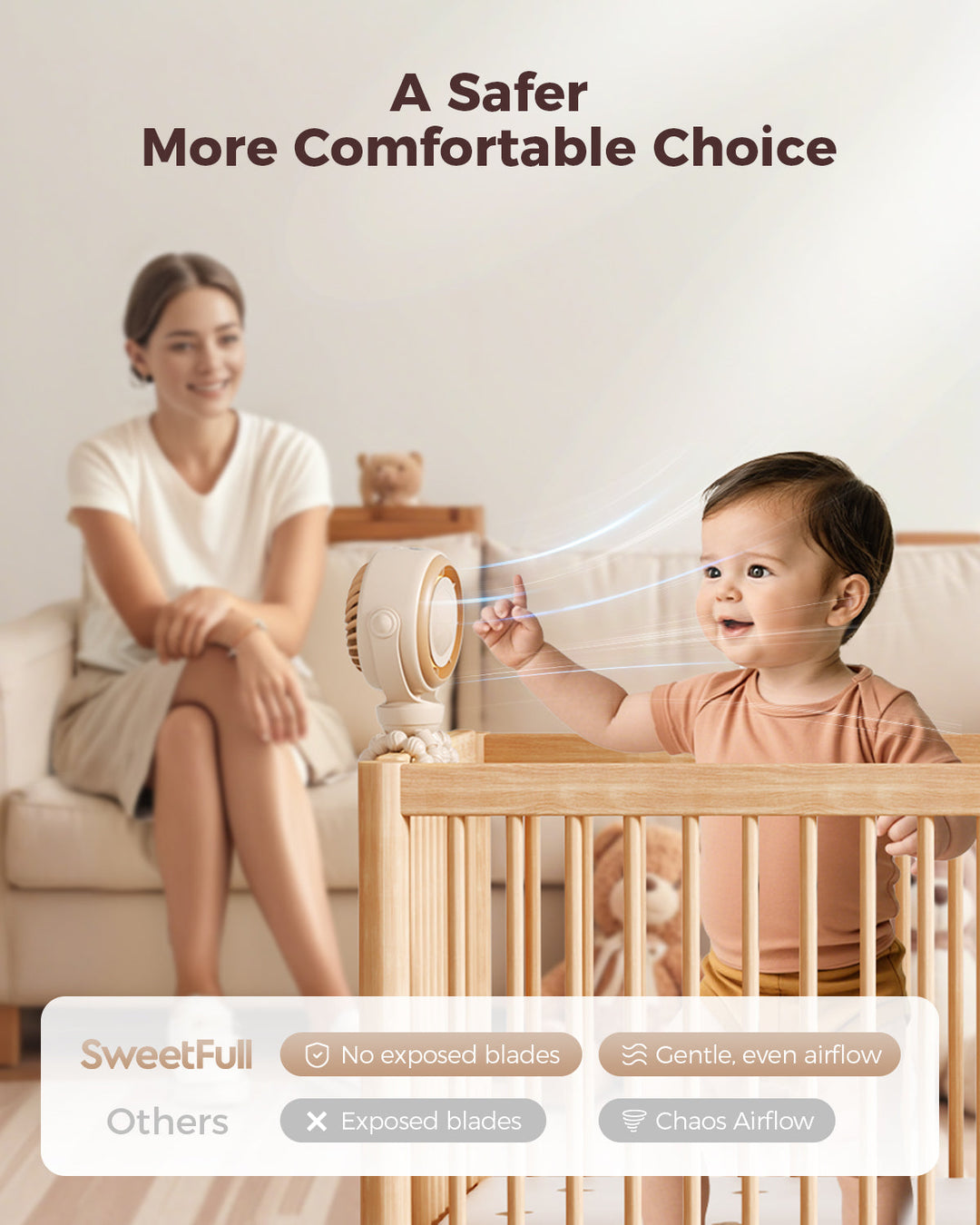 Baby Stroller Fan - 4000mAh Rechargeable 4-Speed | Kalsten